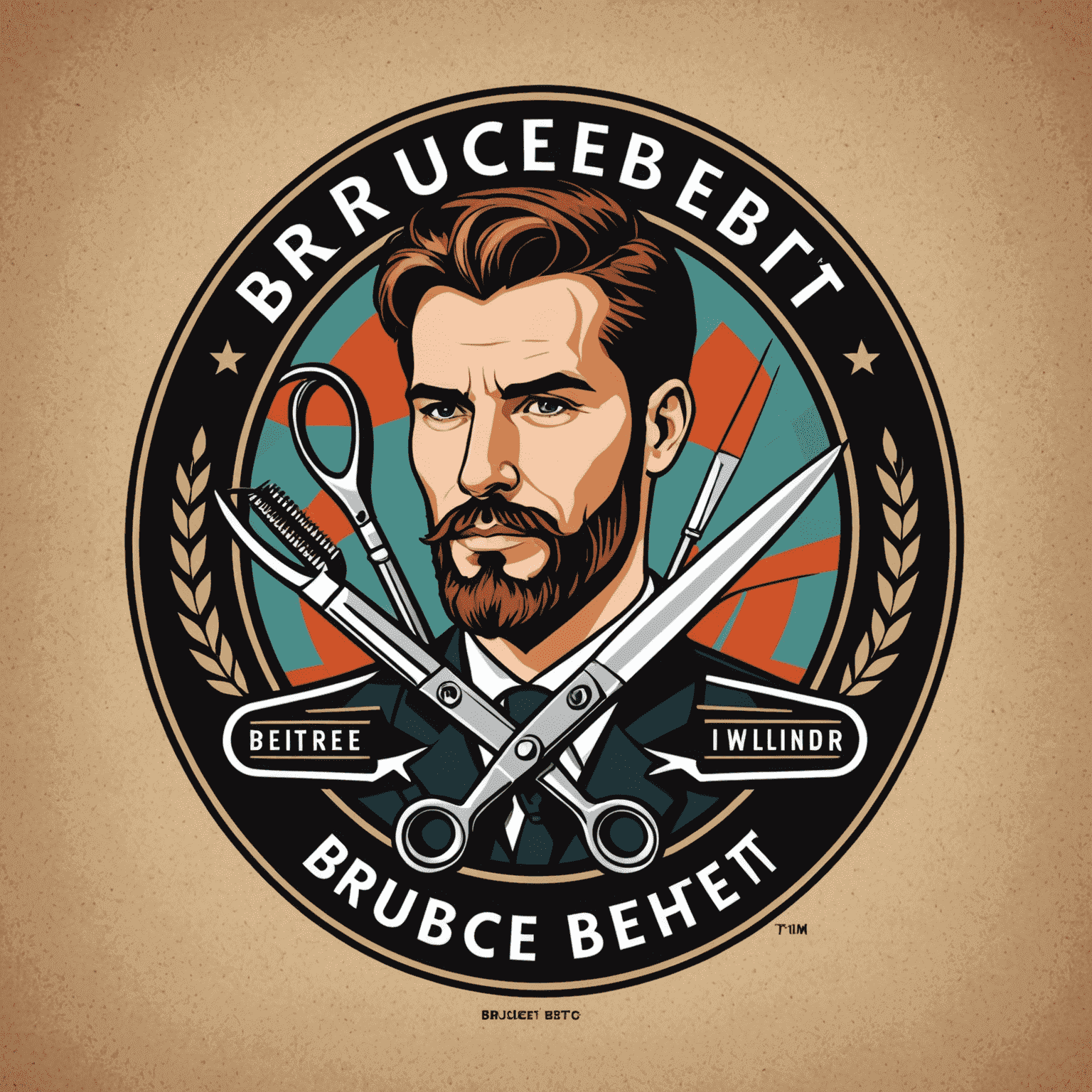 Brucebet logo featuring a stylized barber pole and scissors