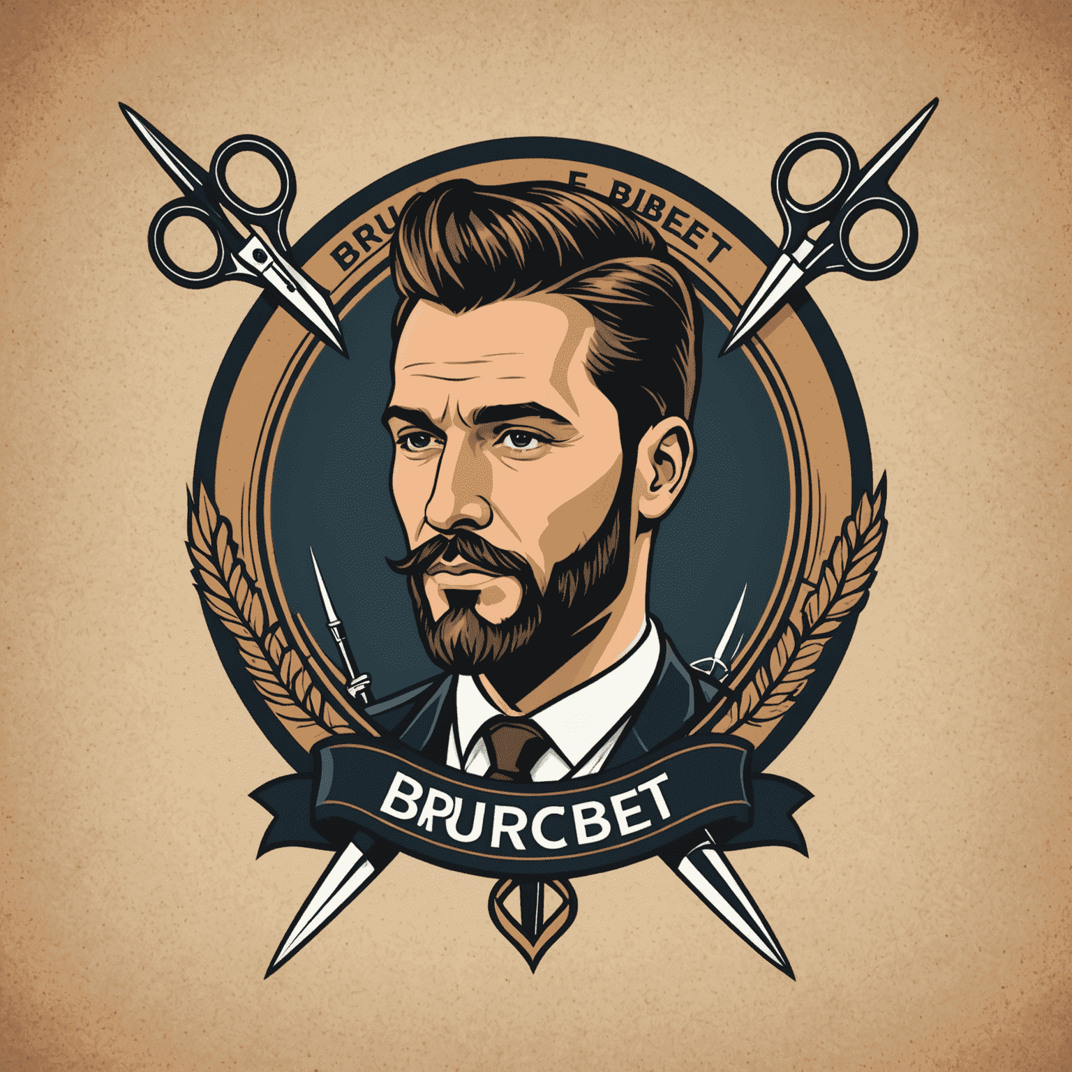 Brucebet logo featuring a stylized barber pole and scissors