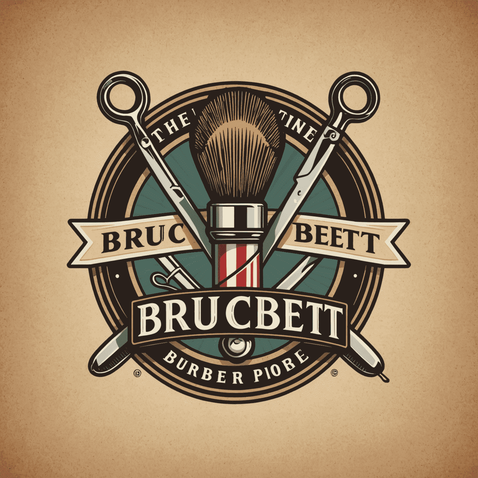 Brucebet logo featuring a stylized barber pole and scissors